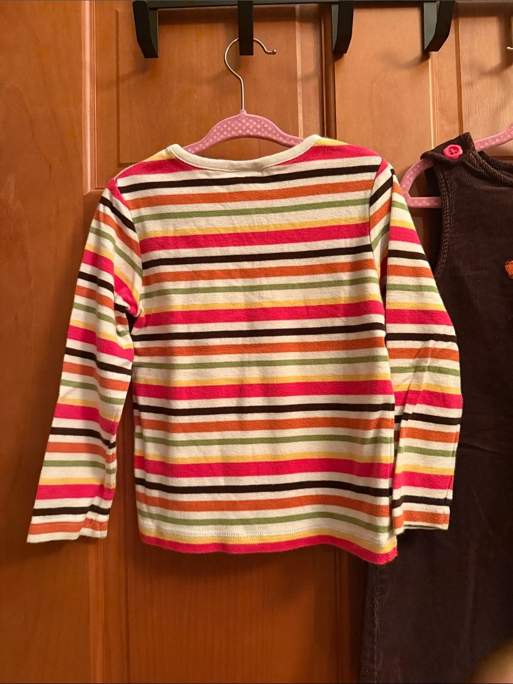 Gymboree Brown Corduroy Pinafore with Striped Long-Sleeve Top